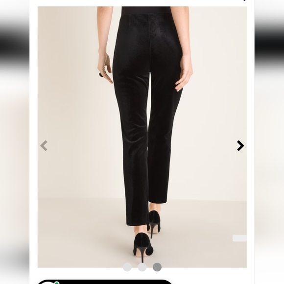 Chico's Juliet So Slimming Black Velvet Ankle Pant Size 2 - Picture 3 of 11